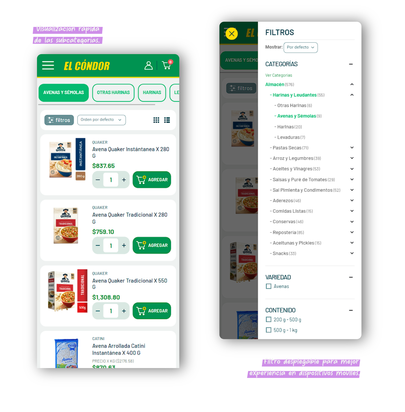 Filtros y categorías más eficientes